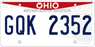 OH license plate GQK2352