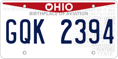 OH license plate GQK2394