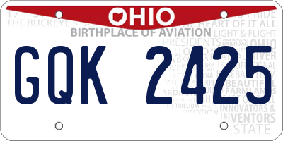 OH license plate GQK2425