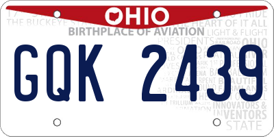 OH license plate GQK2439