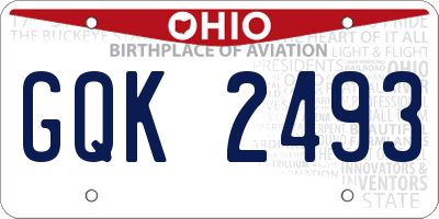 OH license plate GQK2493
