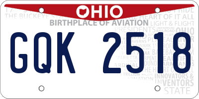 OH license plate GQK2518