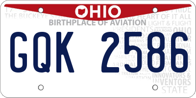OH license plate GQK2586