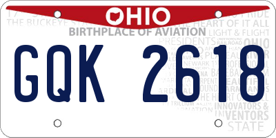 OH license plate GQK2618