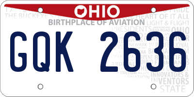 OH license plate GQK2636