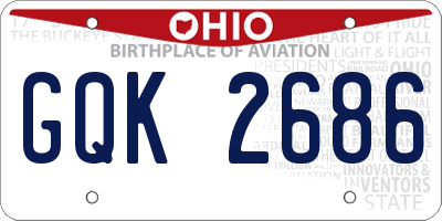 OH license plate GQK2686