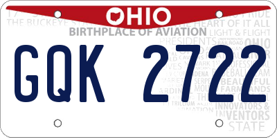 OH license plate GQK2722