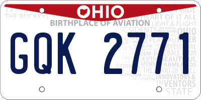 OH license plate GQK2771