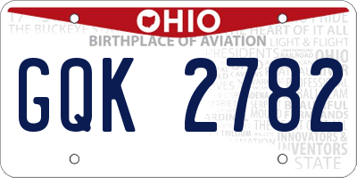 OH license plate GQK2782