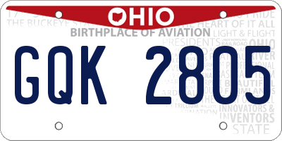 OH license plate GQK2805