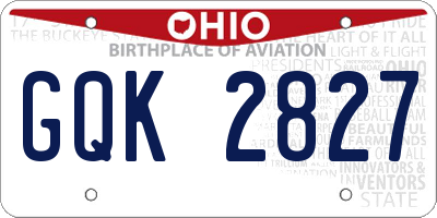OH license plate GQK2827