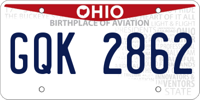 OH license plate GQK2862
