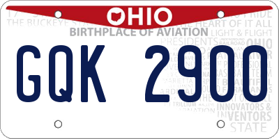 OH license plate GQK2900