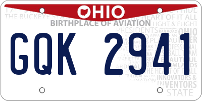 OH license plate GQK2941