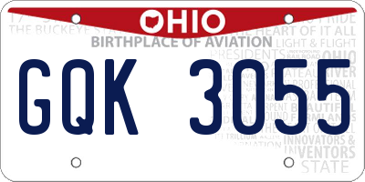 OH license plate GQK3055