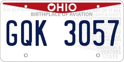OH license plate GQK3057