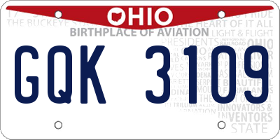 OH license plate GQK3109