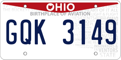OH license plate GQK3149