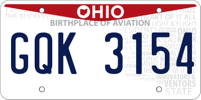 OH license plate GQK3154