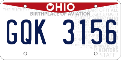 OH license plate GQK3156