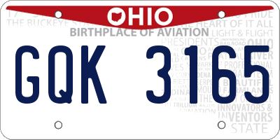 OH license plate GQK3165