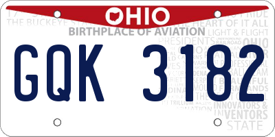OH license plate GQK3182