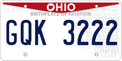OH license plate GQK3222