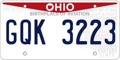 OH license plate GQK3223