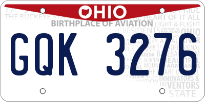 OH license plate GQK3276