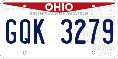 OH license plate GQK3279