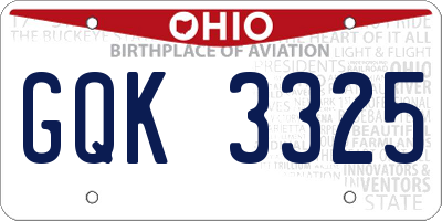 OH license plate GQK3325