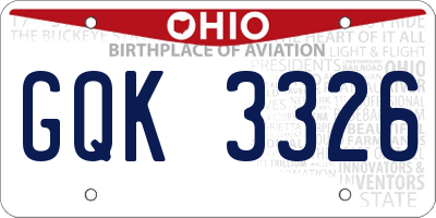 OH license plate GQK3326