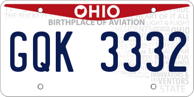 OH license plate GQK3332