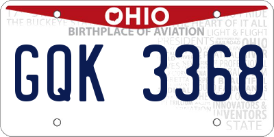 OH license plate GQK3368
