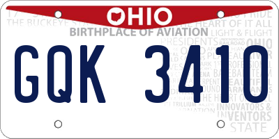OH license plate GQK3410