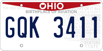 OH license plate GQK3411