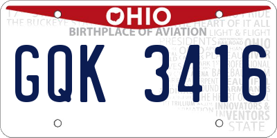 OH license plate GQK3416