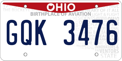 OH license plate GQK3476