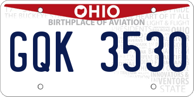 OH license plate GQK3530