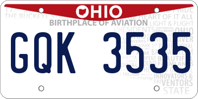 OH license plate GQK3535
