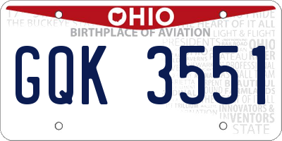 OH license plate GQK3551