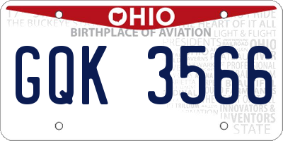 OH license plate GQK3566