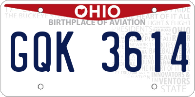 OH license plate GQK3614