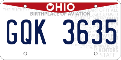 OH license plate GQK3635