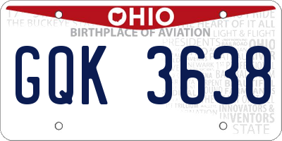 OH license plate GQK3638