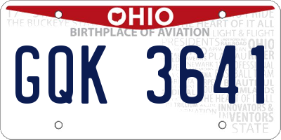 OH license plate GQK3641