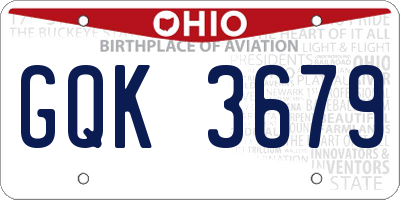 OH license plate GQK3679