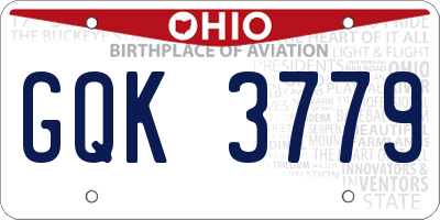 OH license plate GQK3779