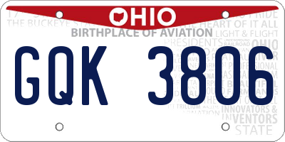 OH license plate GQK3806