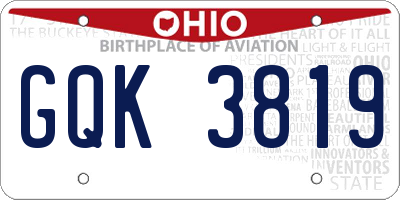 OH license plate GQK3819